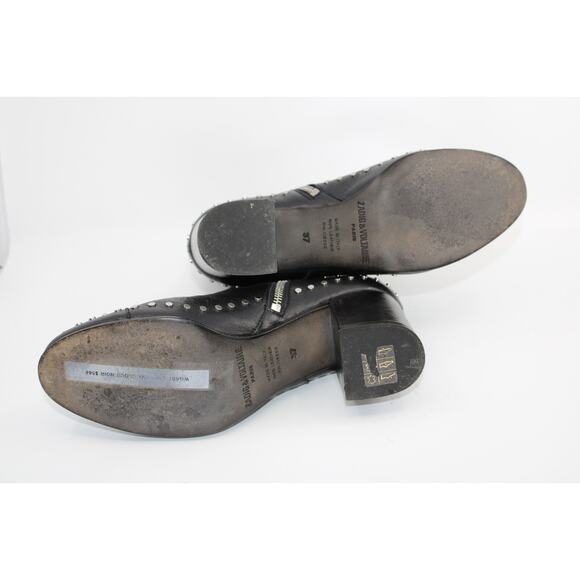 C0 Auth ZADIG & VOLTAIRE Lena Studded LOGO Ankle Booties Black Size 37 US 6 $568 - Picture 5 of 6